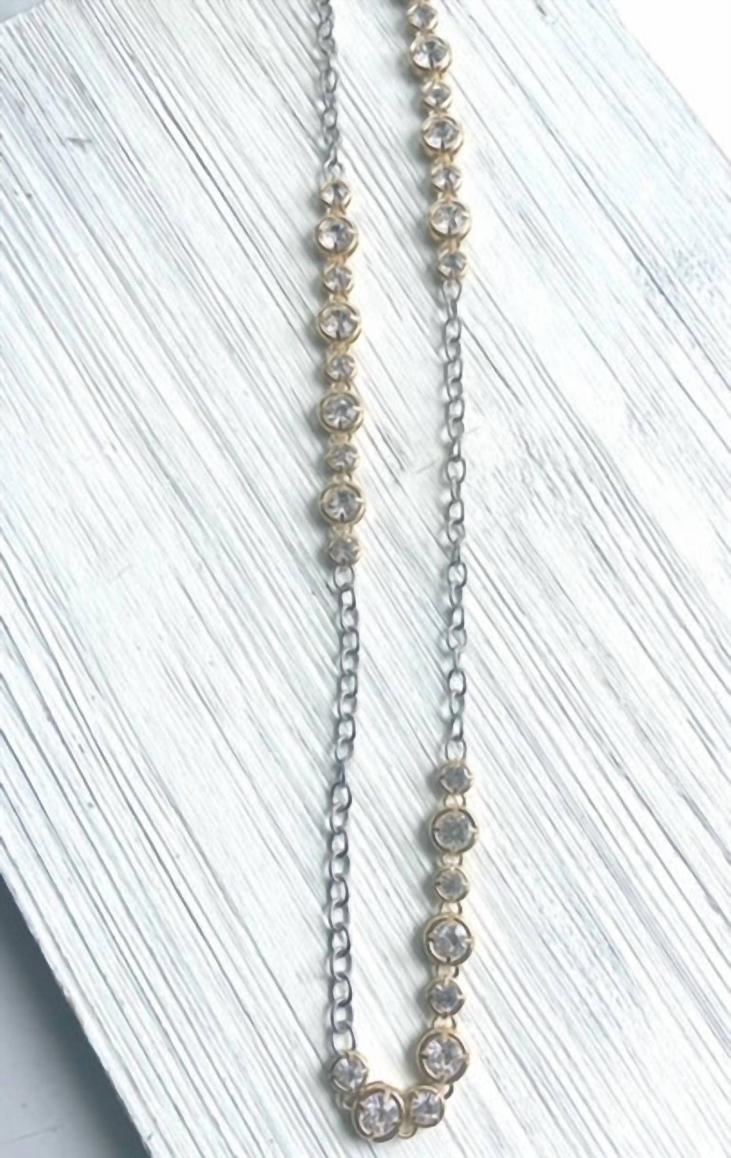 Vb & Co. - Women's Two-tone Crystal Layering Chain Necklace