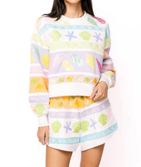 Queen Of Sparkles - Colorblock Stripe Shell Sweatshirt
