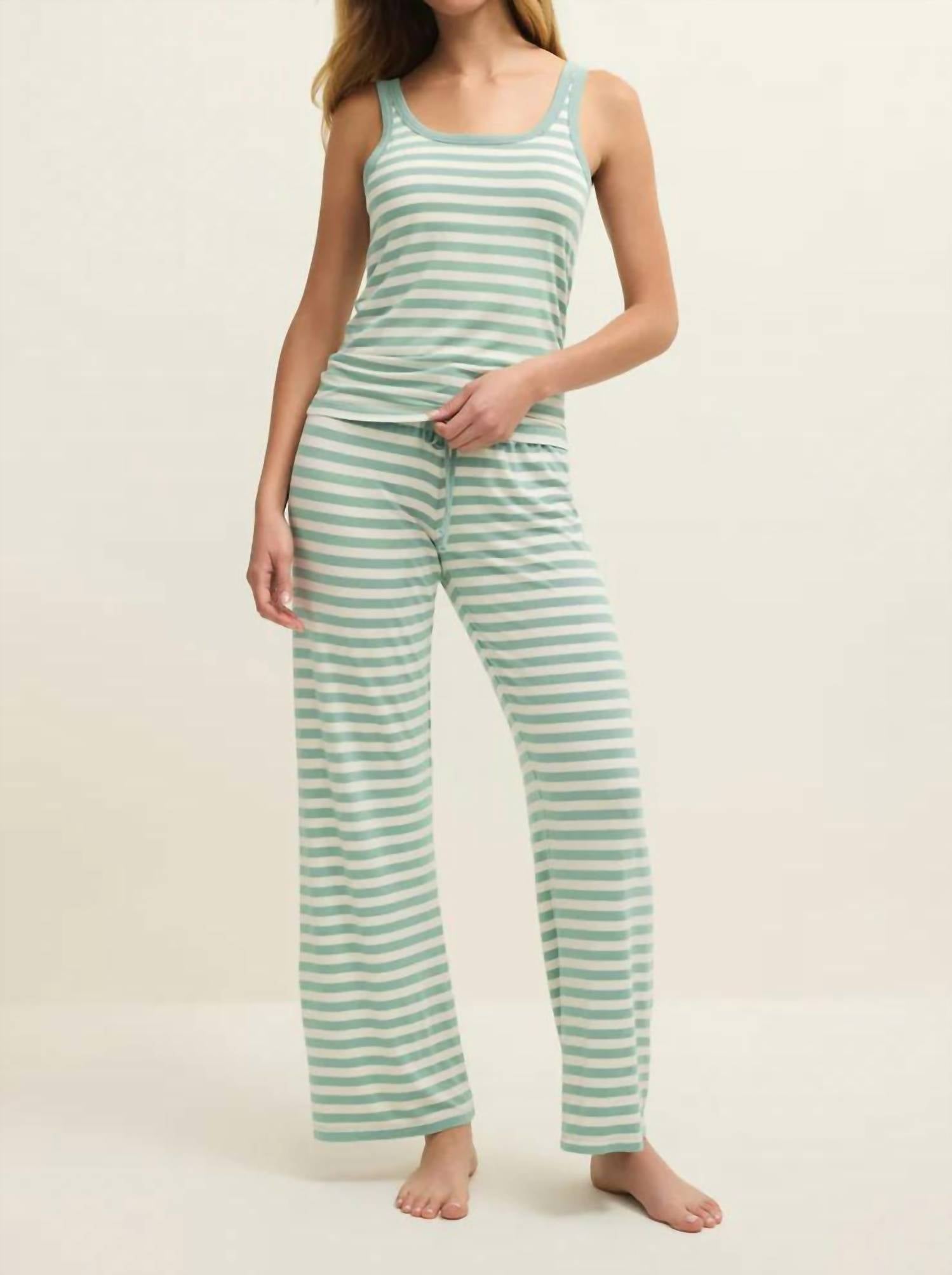Z Supply Kiera Stripe Tank in crystal green - women's tank top