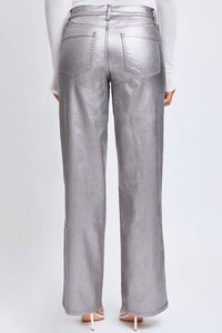 Ymi - Smoke High Rise Straight Leg Metallic Pants
