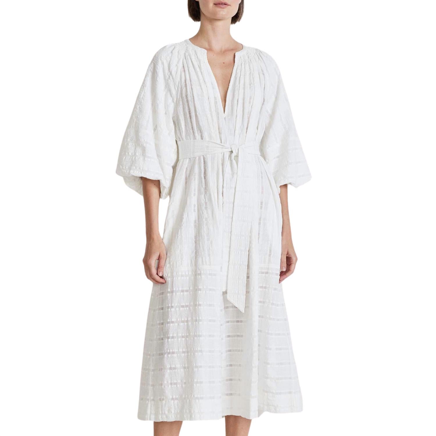 APIECE APART Women's Sun Mesa Midi Dress in cream - women's dress