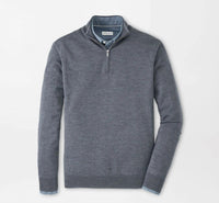 PETER MILLAR Autumn Crest Quarter Zip Sweater in charcoal - men's sweater - alternate view