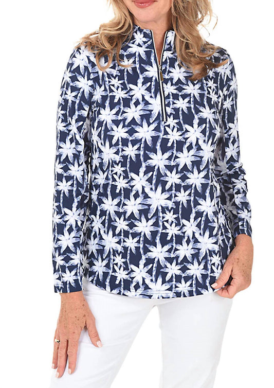 Lulu-B - Bahama Print Half Zip Pullover