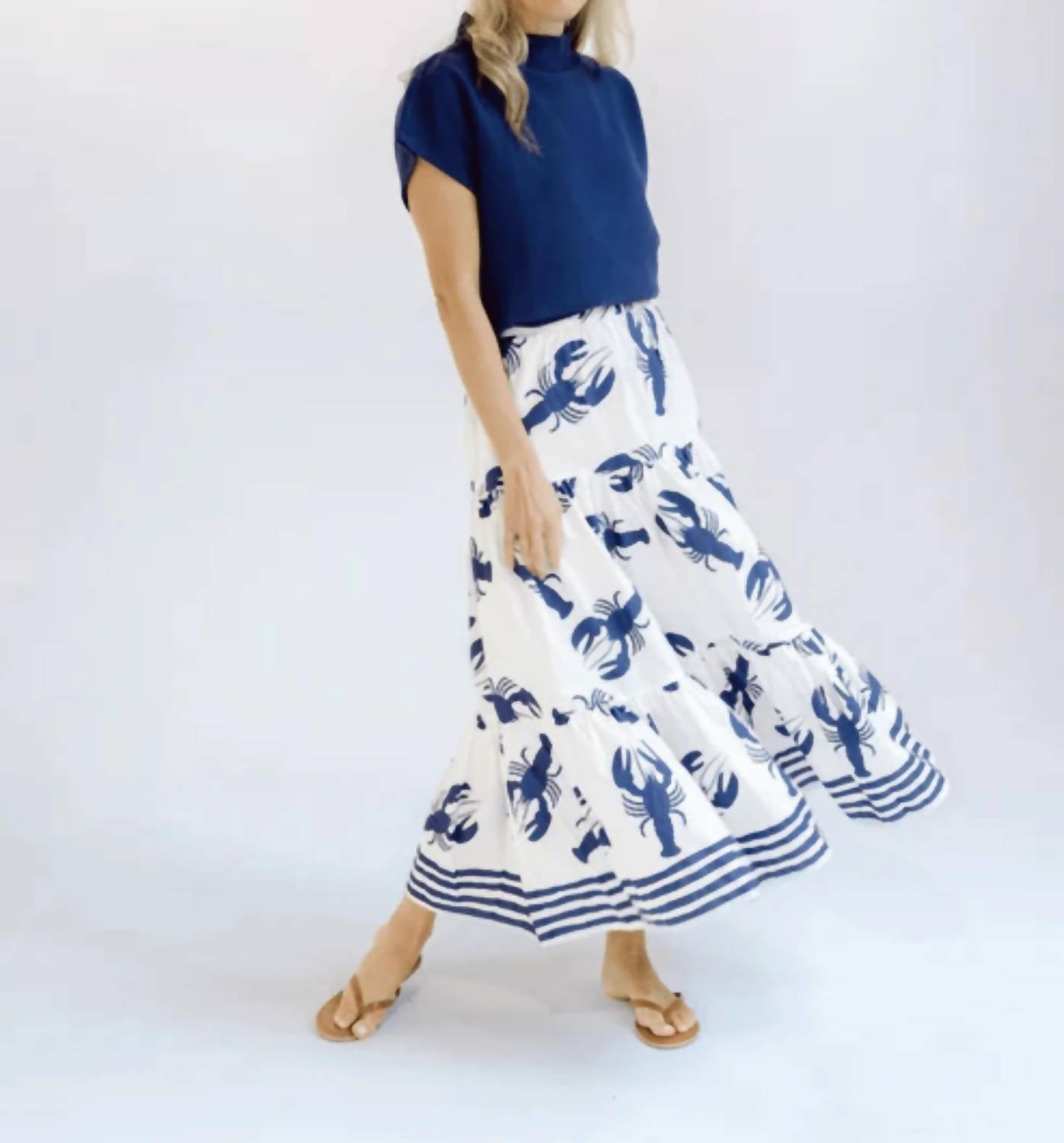 Navybleu - Lobster Midi Skirt