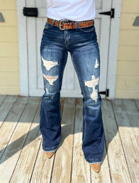 Petra153 Deadwood Flare Jean in med wash - women's jeans - alternate view