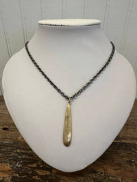 Lisa Ziff Designs - 10k Icicle Pendant Necklace With Rho Chain