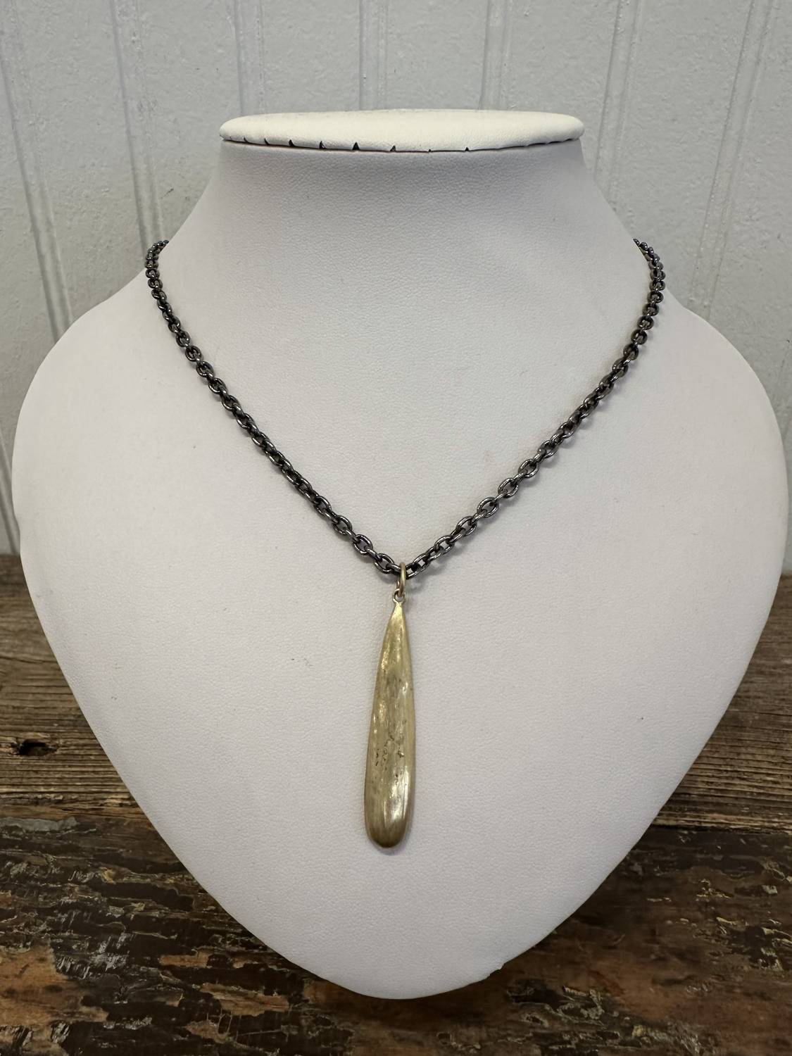 Lisa Ziff Designs - 10k Icicle Pendant Necklace With Rho Chain