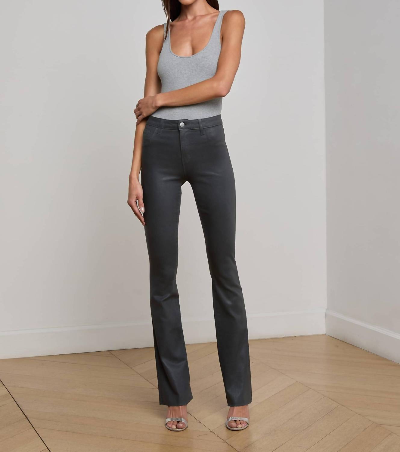 L'Agence - Ruth Coated Straight Leg Jean