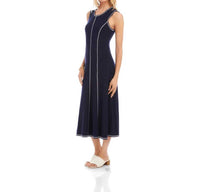 Karen Kane - Sleeveless Stitch Detail Midi Dress