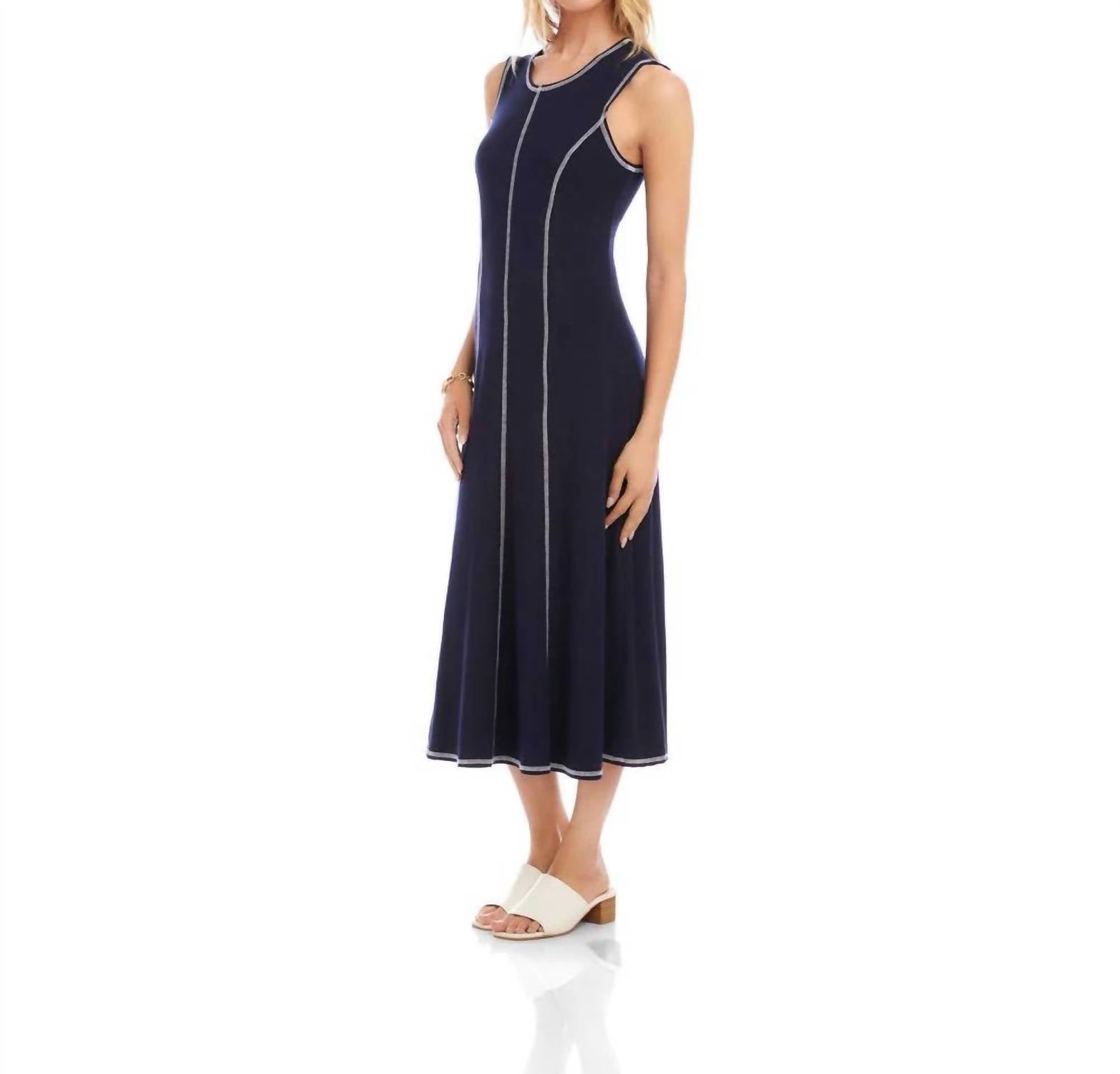 Karen Kane - Sleeveless Stitch Detail Midi Dress