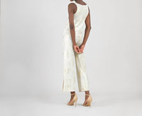 Clara Sunwoo - Foil Sheen Cowl Neck Draped Tank Top