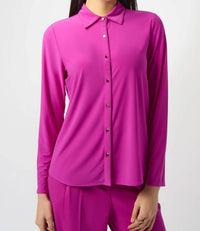 Joseph Ribkoff - Silky Knit Button Front Long Sleeve Top