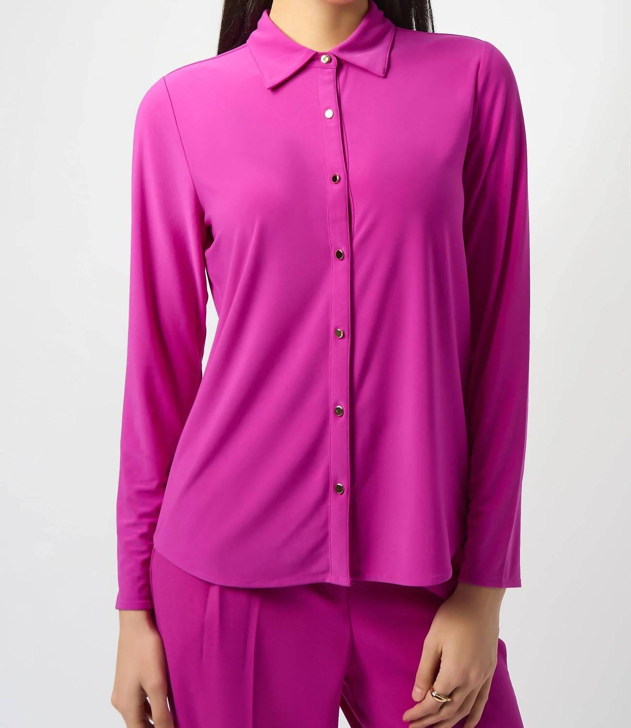 Joseph Ribkoff - Silky Knit Button Front Long Sleeve Top