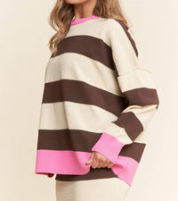 J.Nna - Lisa Striped Soft Knit Sweater