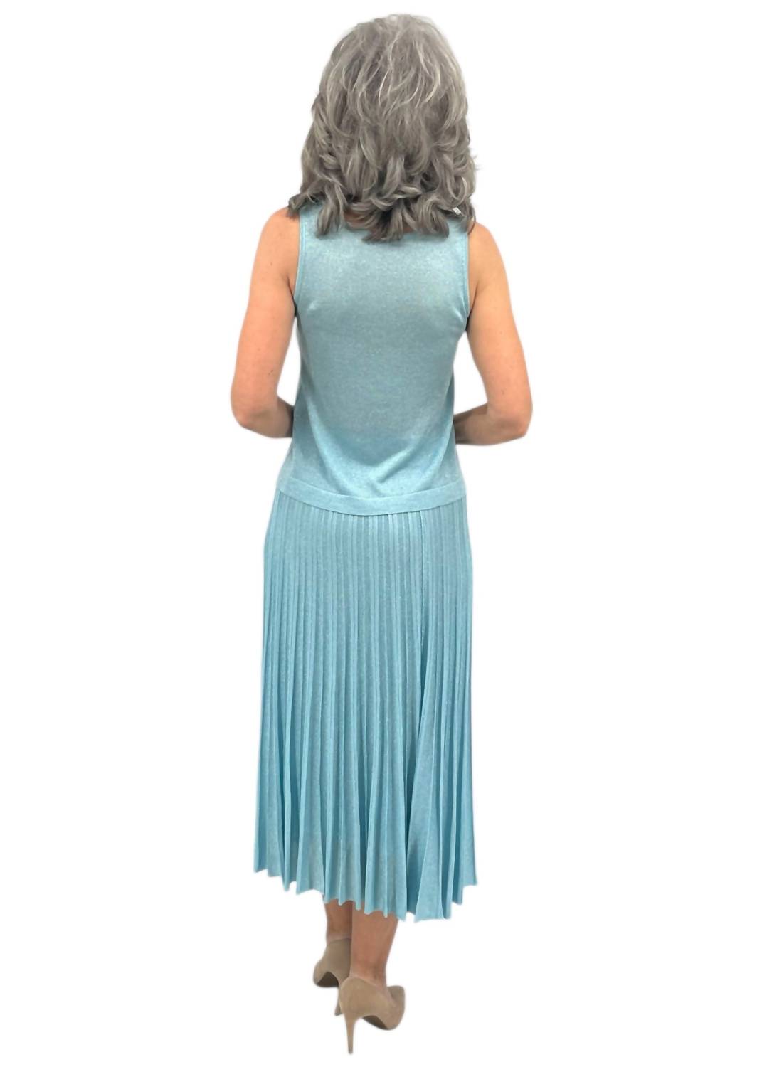 Maison Lurex Women's Gala Lurex Tank Top in aqua - women's tank top - view 6