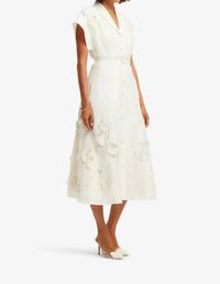 Leo Lin - Aubrey Applique Midi Shirt Dress