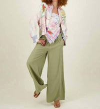 Me369 Ariel Wide Leg Pants in olive - women's pants