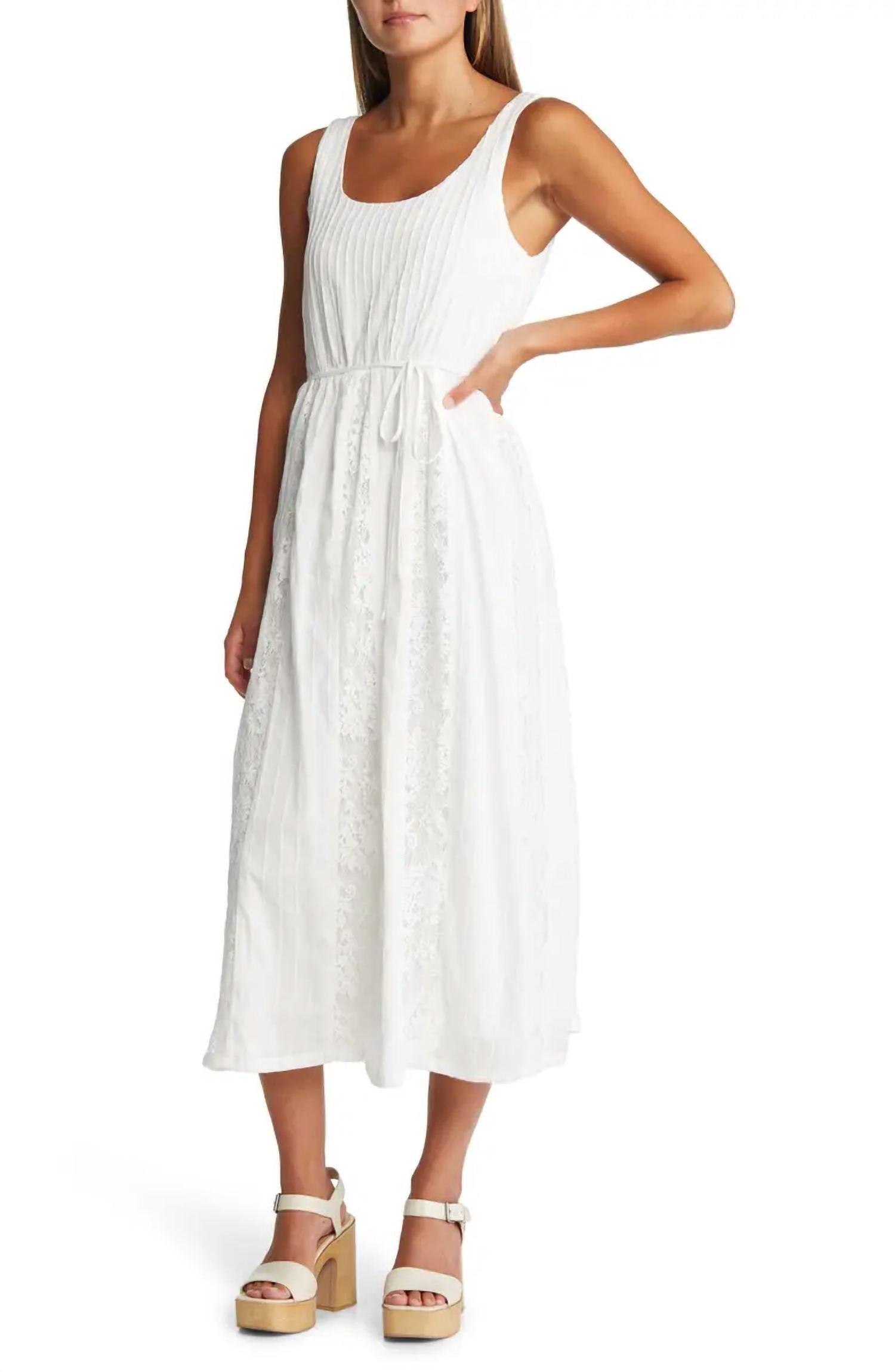 Vivian Lace Inset Cotton Maxi Dress