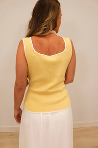 Skies Are Blue - Valentina Contrast Trim Knit Tank Top