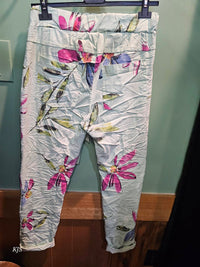 Made In Italy - Women's Printed Italian Crinkle Joggers