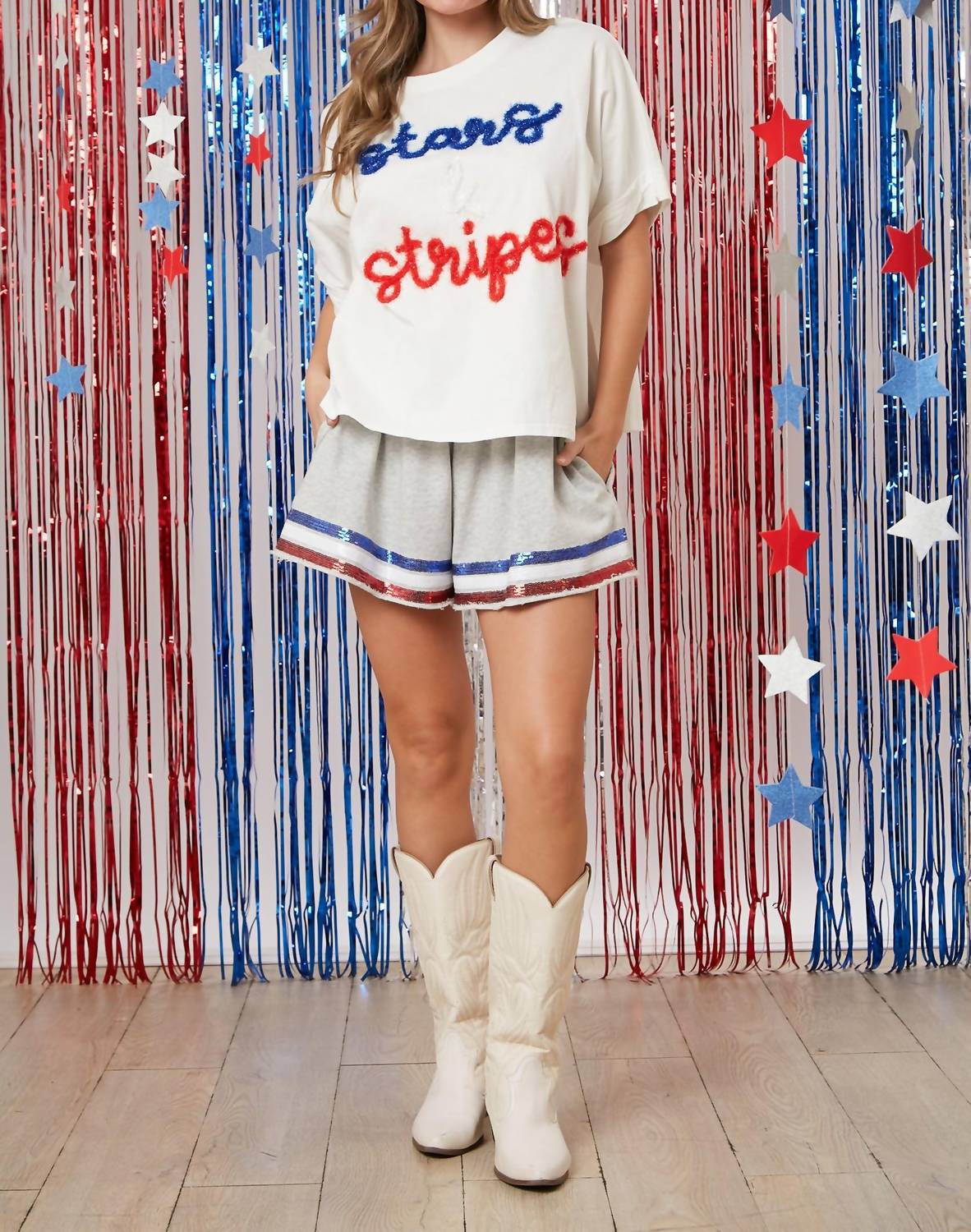 Peach Love - "Stars & Stripes" Thread Top