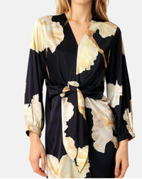 Karmamia FAYE MINI DRESS in gold maxi flower - women's dress - view 4