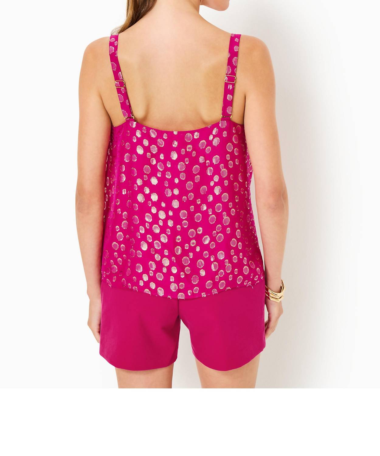 Lilly Pulitzer Nadia Silk Cami Top in mystique pink silk bubbly clip - women's tank top - alternate view