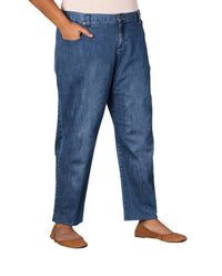 On The Plus Side - Plus Size Premium Wide Leg Five Pocket Denim Jeans