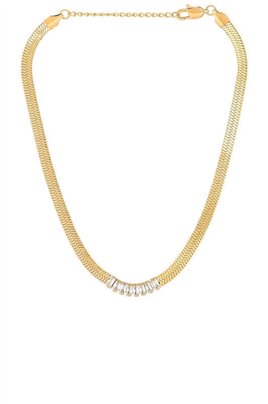 Ellie Vail - Heloisa Baguette Snake Chain Choker Necklace