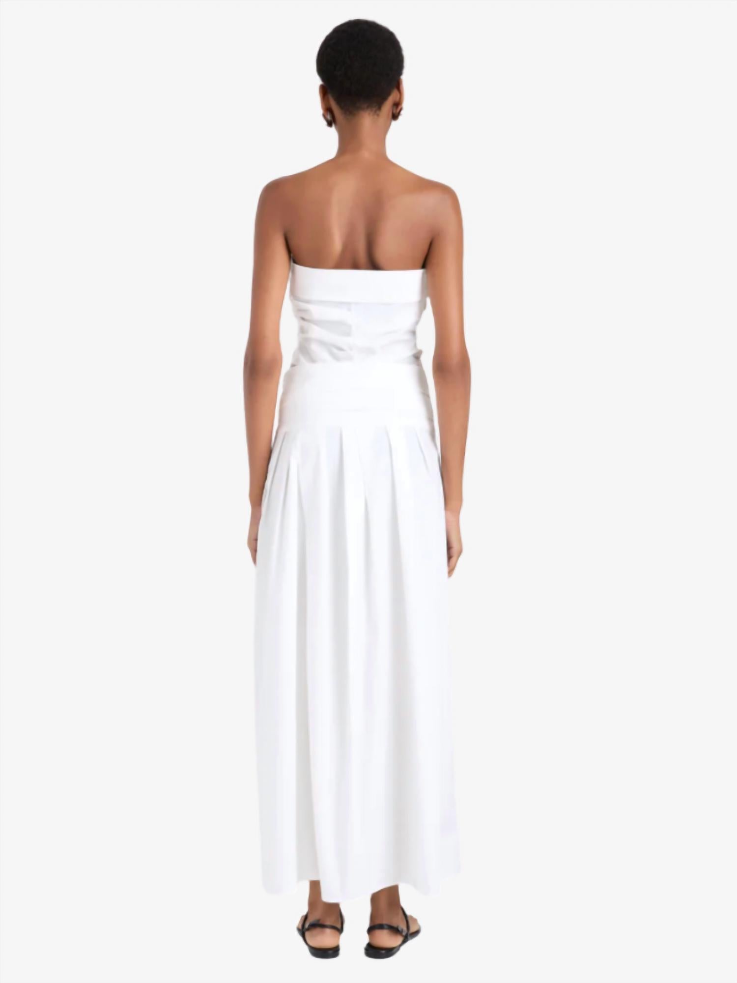 Proenza Schouler White Label Maisy Strapless Top in white - women's blouse - detail view