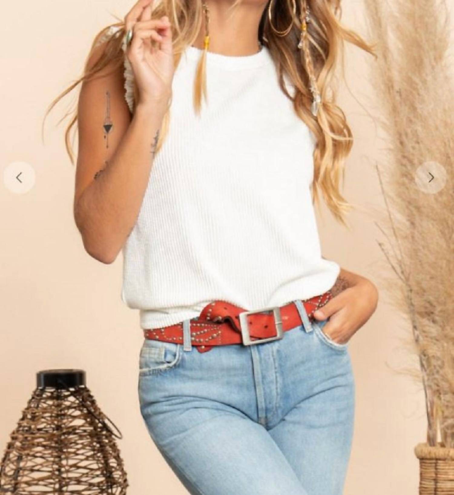 Blue Buttercup - Ruffle Sleeveless Top