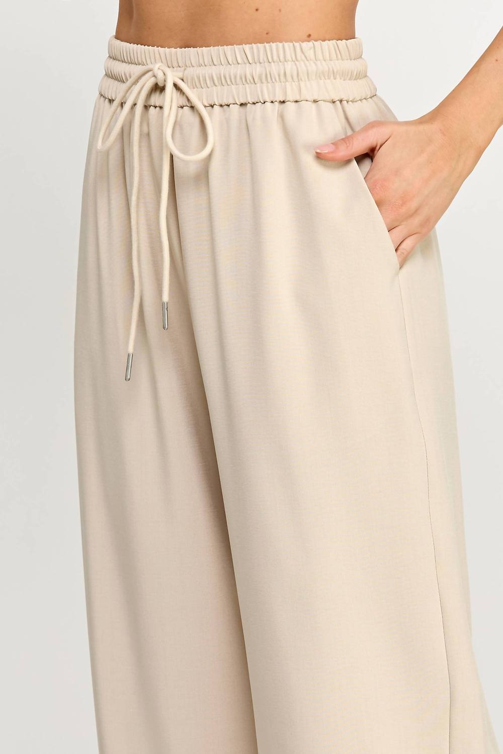 ELLISON Everywhere Wide Leg Pant in oatmeal - women's pants - view 4