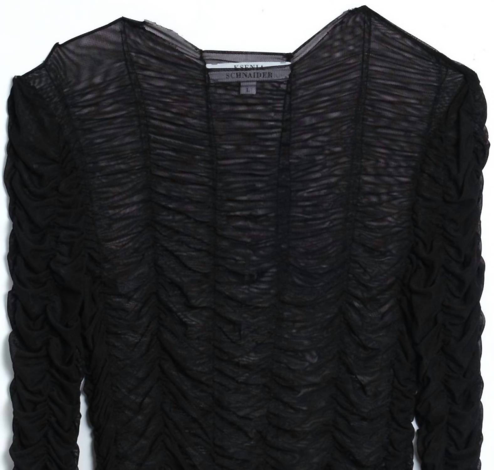 Kseniaschnaider - Women's Mesh Drape Long Sleeve Dress