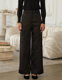 SKIES ARE BLUE Serena Cargo Pants in black - women's pants