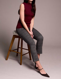 Tribal - Textured Sleeveless Mock Neck Top