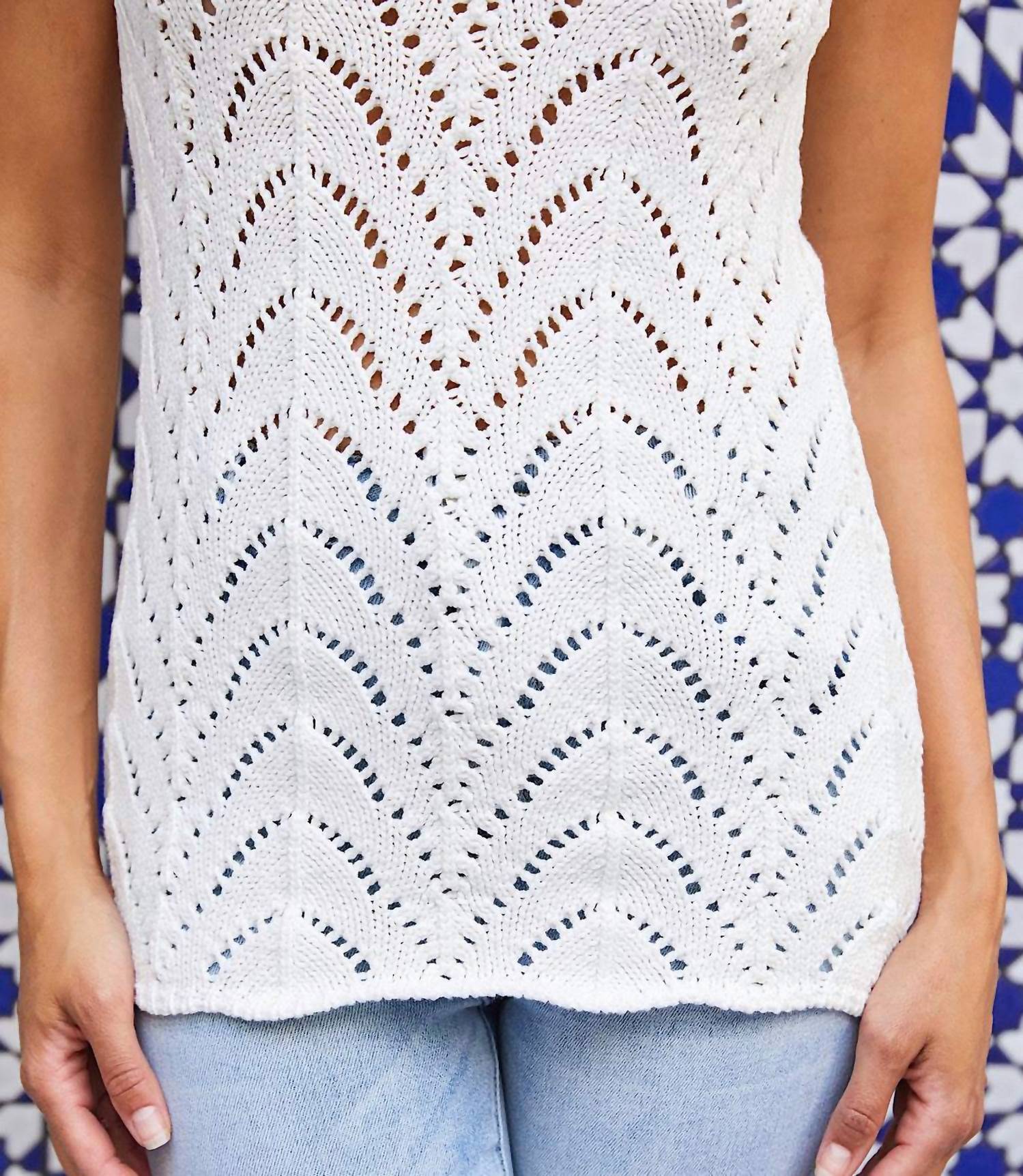 Karen Kane - Crochet Sweater Tank Top