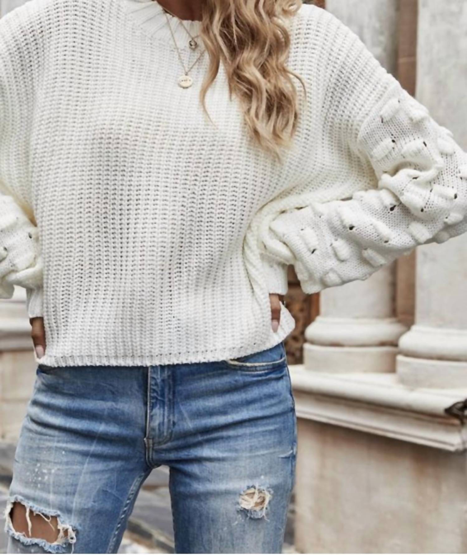 Miss Sparkling - Lantern sleeve casual sweater