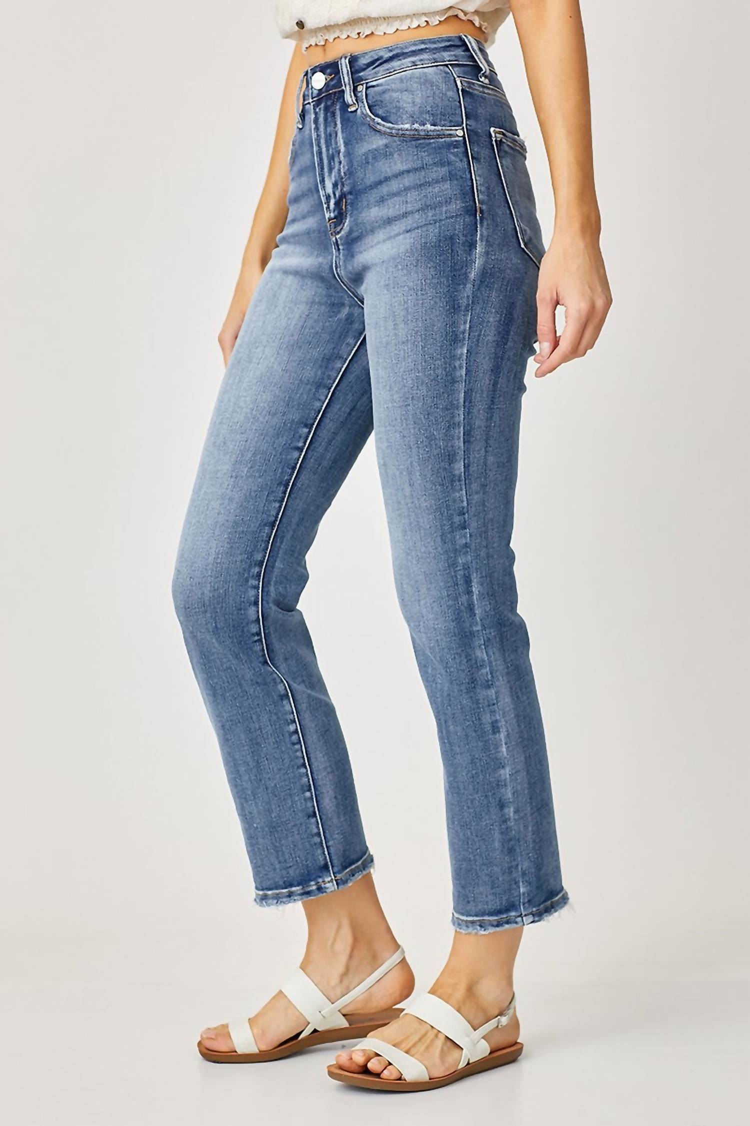 Risen - Traci High Rise Crop Straight Jeans
