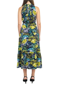 Sam Edelman - Halter Tie Neck Print Satin Dress