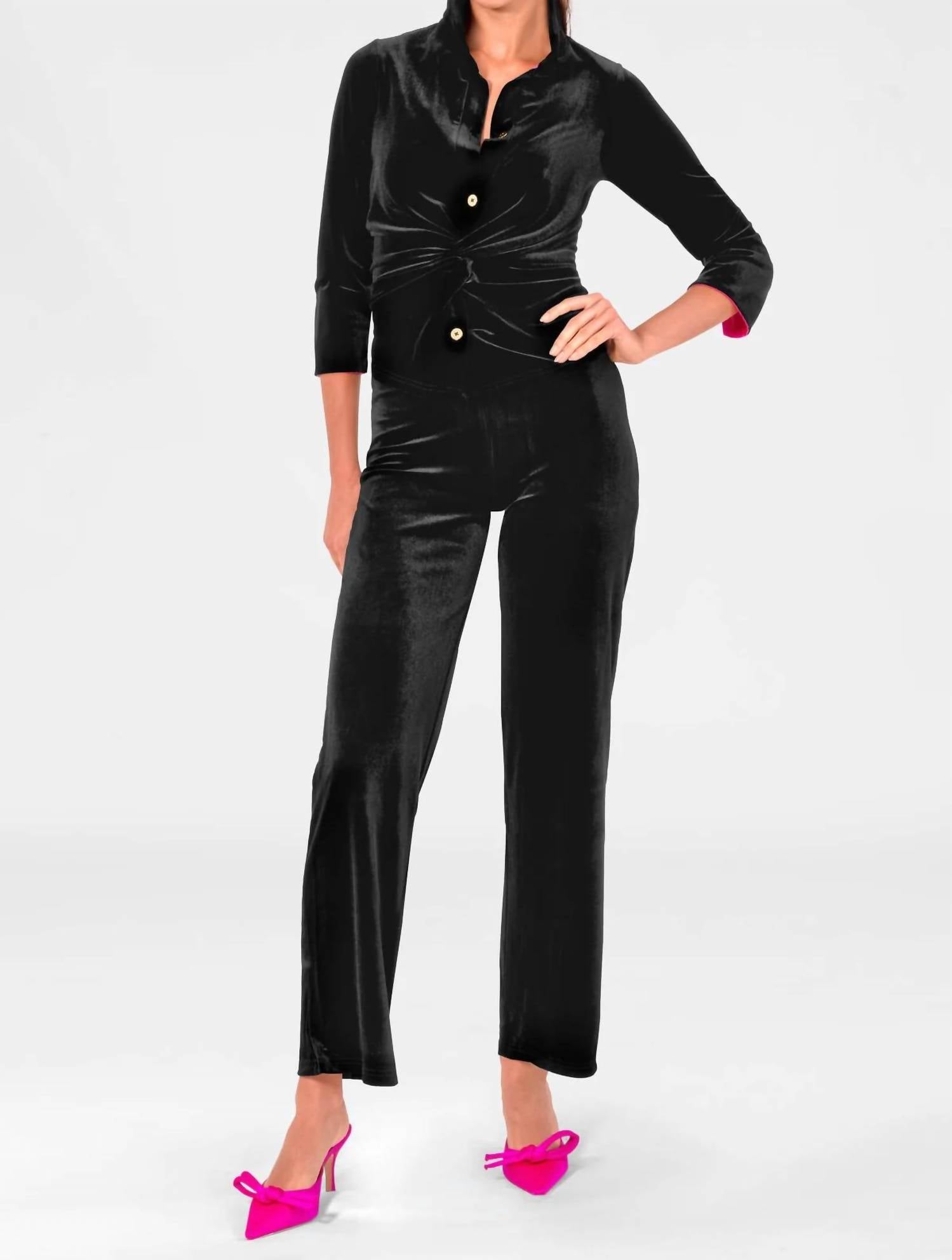 Gretchen Scott - Twist and Shout Velvet Blouse
