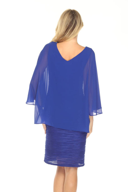 Joseph Ribkoff - Chiffon Overlay Textured Dress