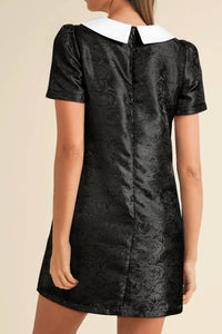Shewin - Elegant Floral Bow Detail Mini Dress