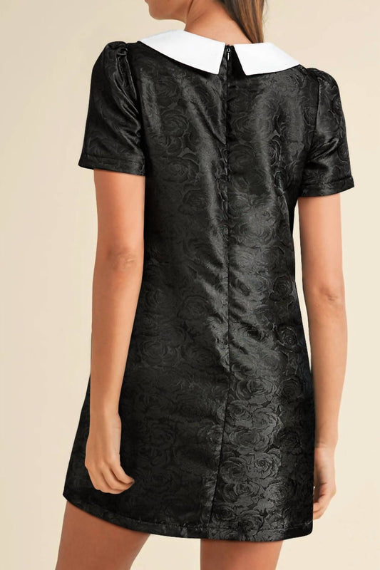 Shewin - Elegant Floral Bow Detail Mini Dress