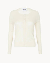 Kujten Women's Thiziri Cardigan in washed white - women's cardigan - detail view