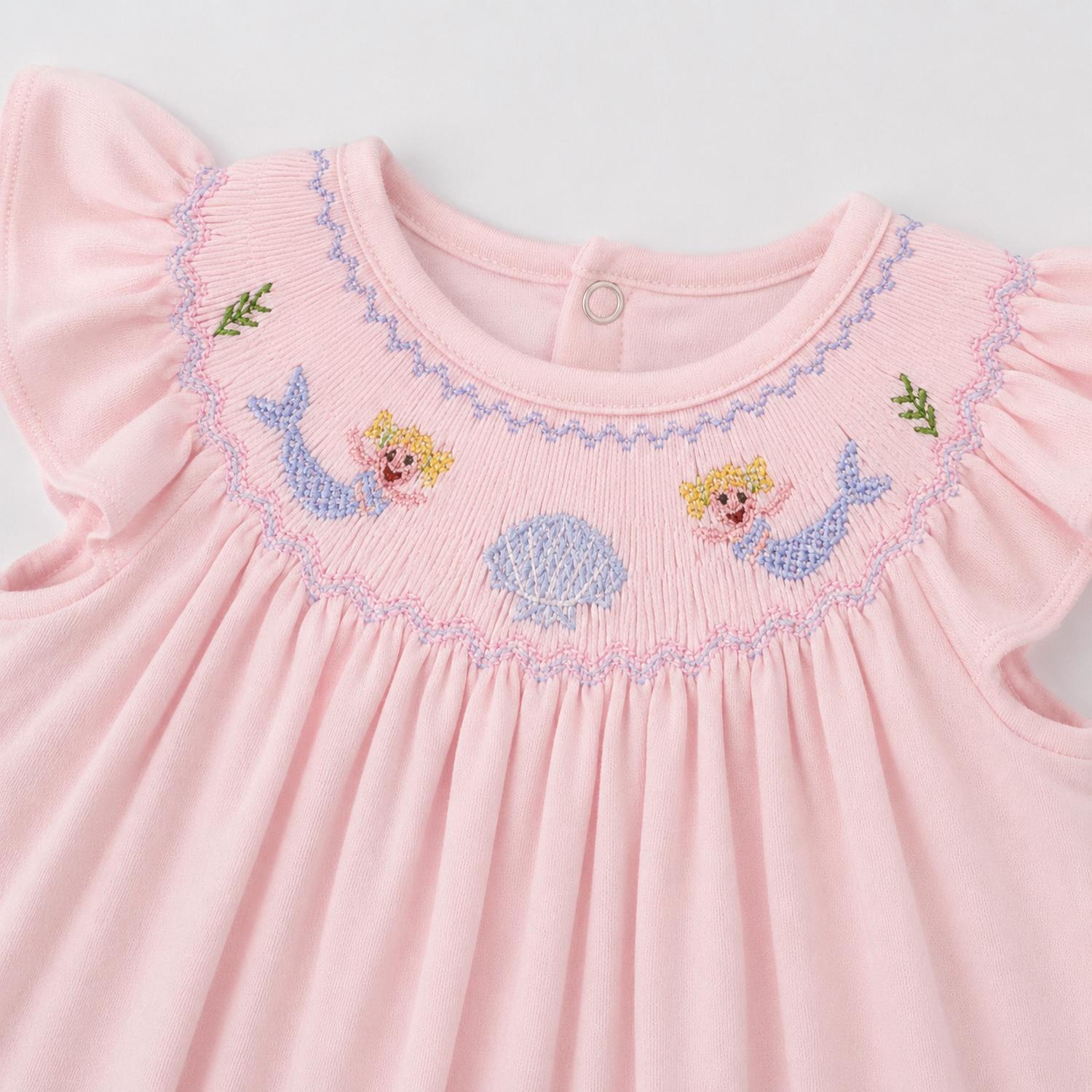 Baby Loren - Mermaids Hand Smocked Bishop Bubble