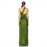 A.L.C. - Lara One-shoulder Plissé Satin Gown