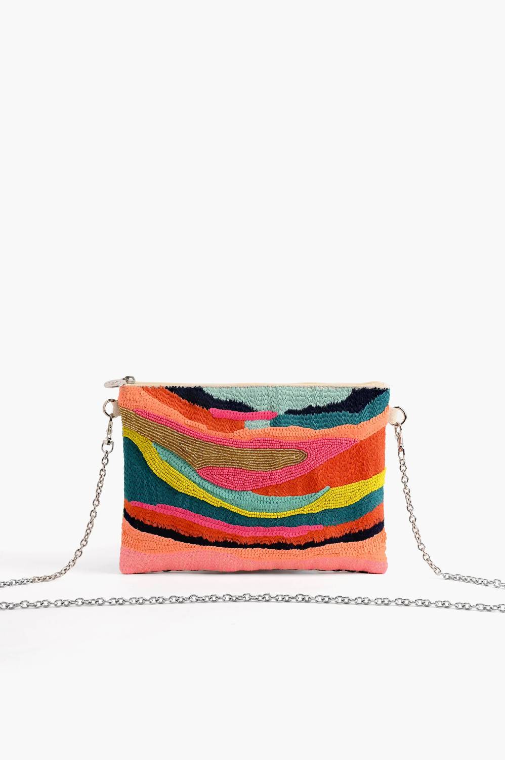 America & Beyond - Women's Daphne Embellished Clutch Bag