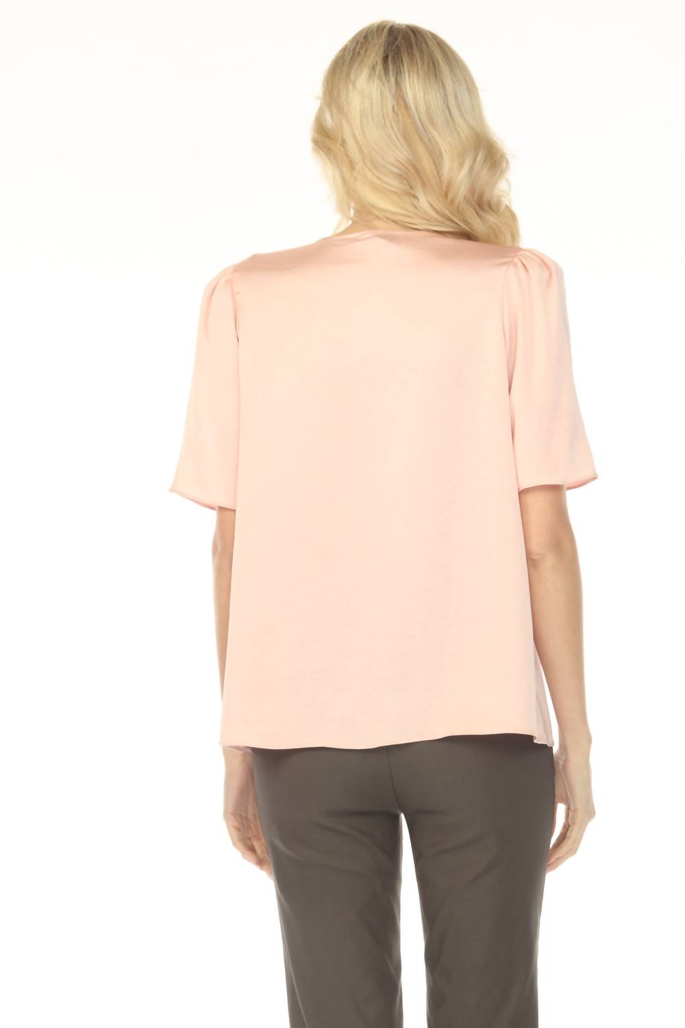 Joseph Ribkoff - V-neck Puff Sleeve Satin Top