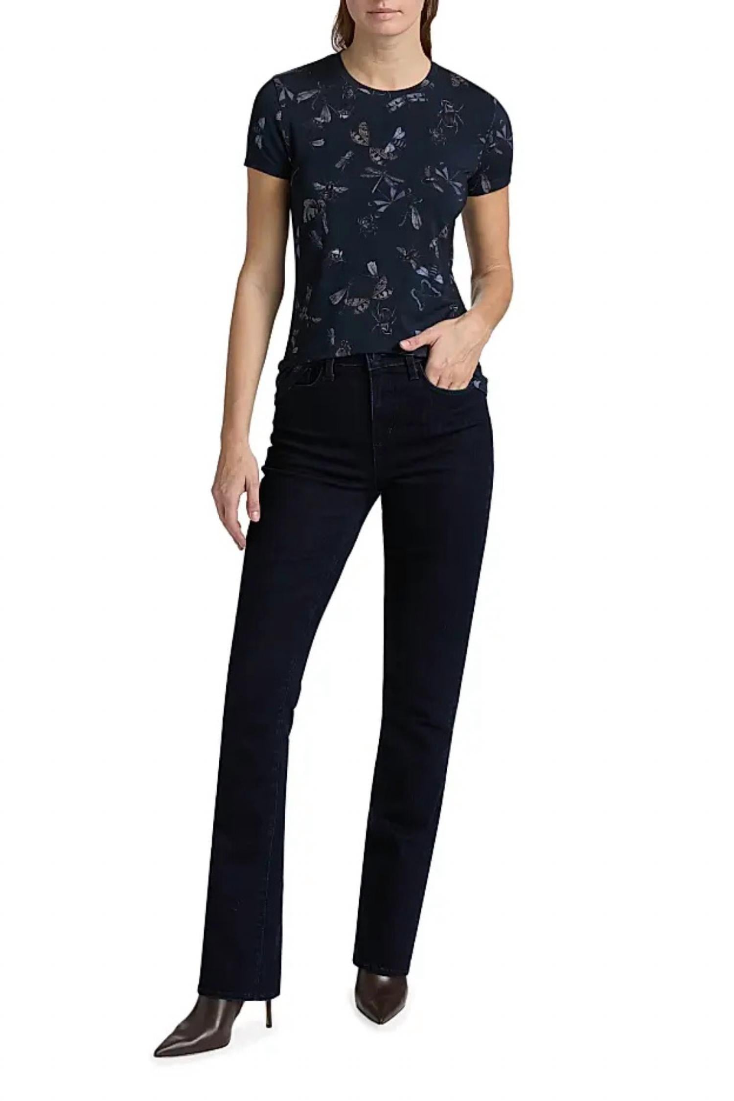 L'Agence Selma High Rise Flare Jeans in black ink - women's jeans