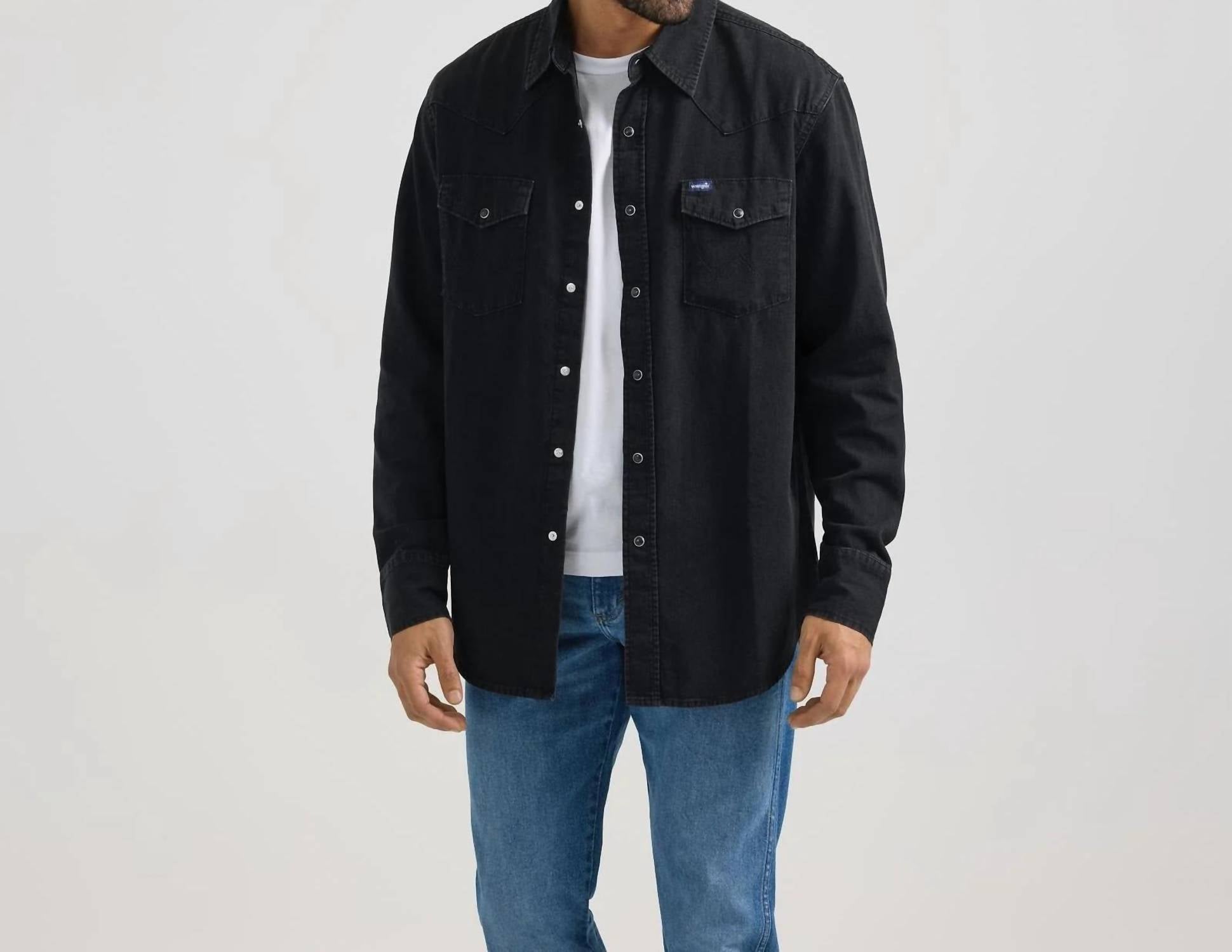 Wrangler - Men's Classic Denim Snap Shirt